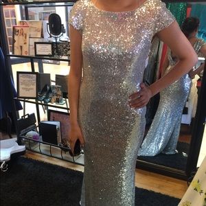 Sequined Open Back Prom Dress